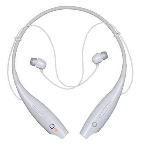 Color: White - Bluetooth Magnetic headphones with phone answer function.