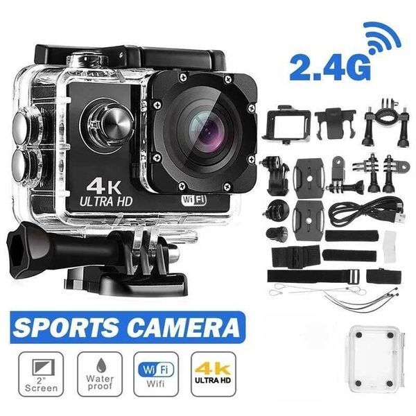 Ultra HD Action Camera 4K/30fps WiFi 2 Inch 170D Underwater Waterproof Helmet Video Recording Sports Cameras Outdoor Camcorders X250210.