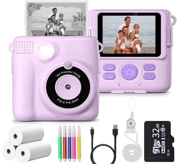 Mini Instant Print Camera for Kids Polaroid Style Thermal Photo Printer Instant Photo Camera Gifts for Children Z250220.
