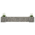 Gabion Planter Silver Steel wire 102.4 x 15.7 x 15.7 in.