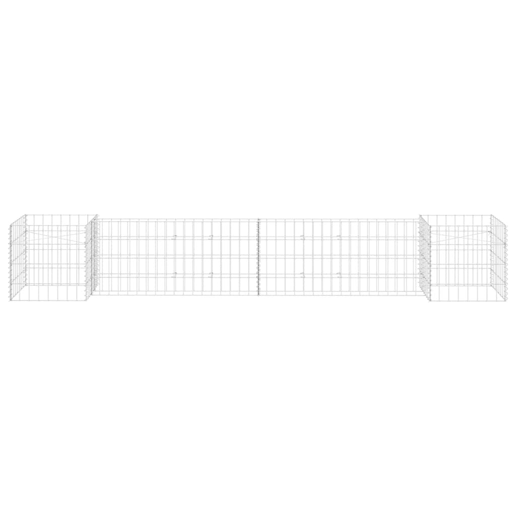 Gabion Planter Silver Steel wire 102.4 x 15.7 x 15.7 in.