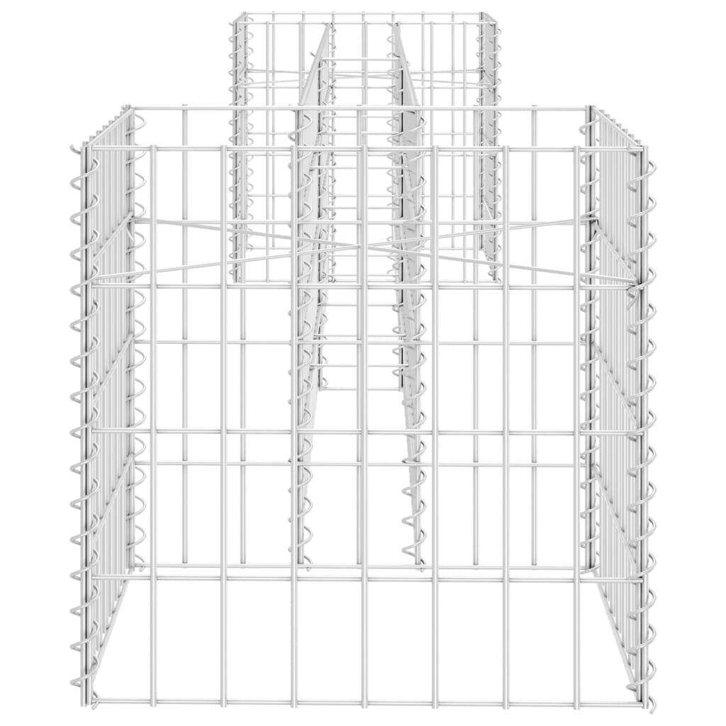 Gabion Planter Silver Steel wire 102.4 x 15.7 x 15.7 in.