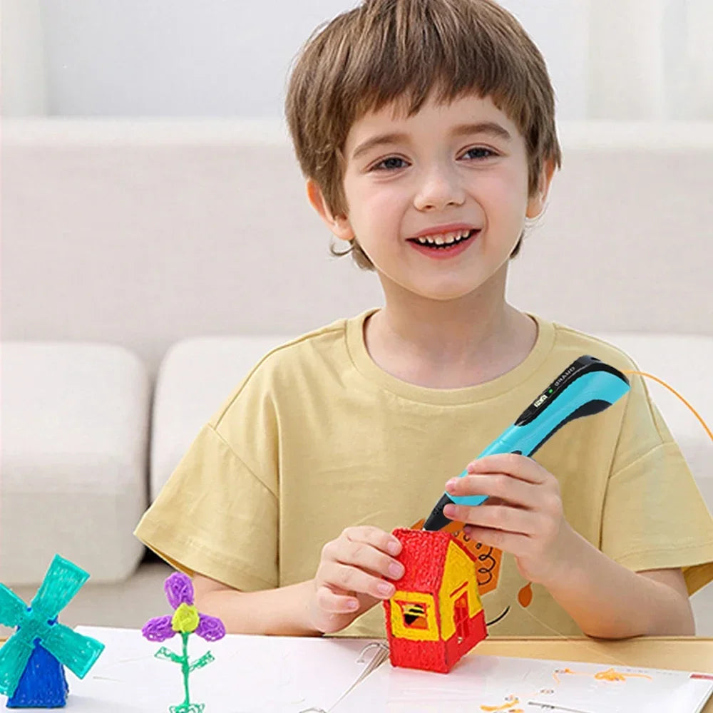 New 3D Pen 3D Printing Pen for Children 1.75mm PLA Filament DIY Drawing Birthday Christmas Gifts for Kids with Travel Case.