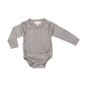 Smart Long Sleeve Kimono Bodysuit + Bib - Gray.