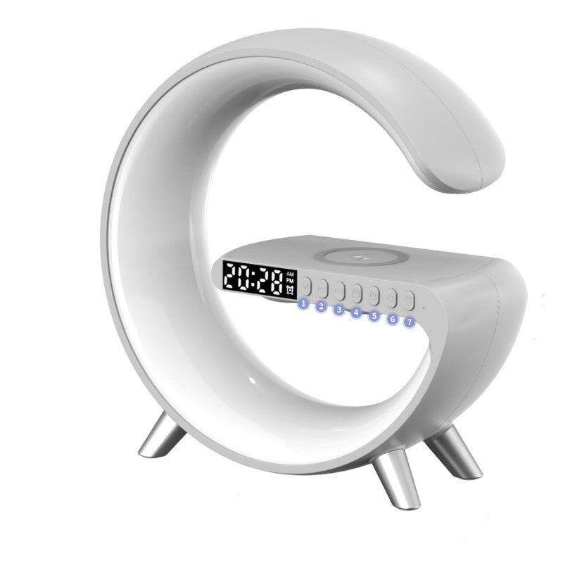 New Intelligent G Shaped LED Lamp Bluetooth Speaker Wireless Charger Atmosphere Lamp App Control For Bedroom Home Decor.