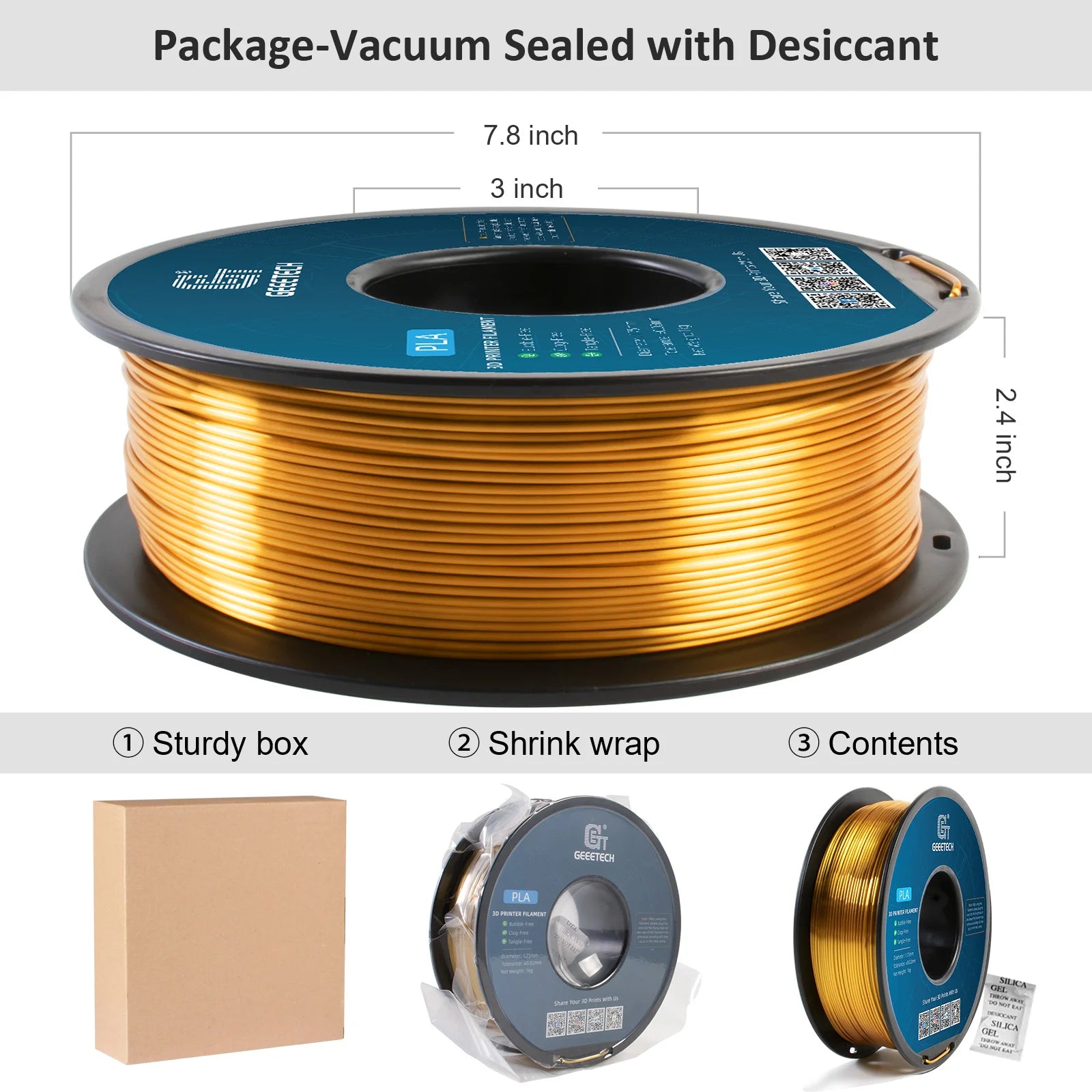 GEEETECH Silk PLA 3d Filament Wire 1kg 1.75mm