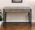 42" Brown and Black Writing Desk With Two Drawers.