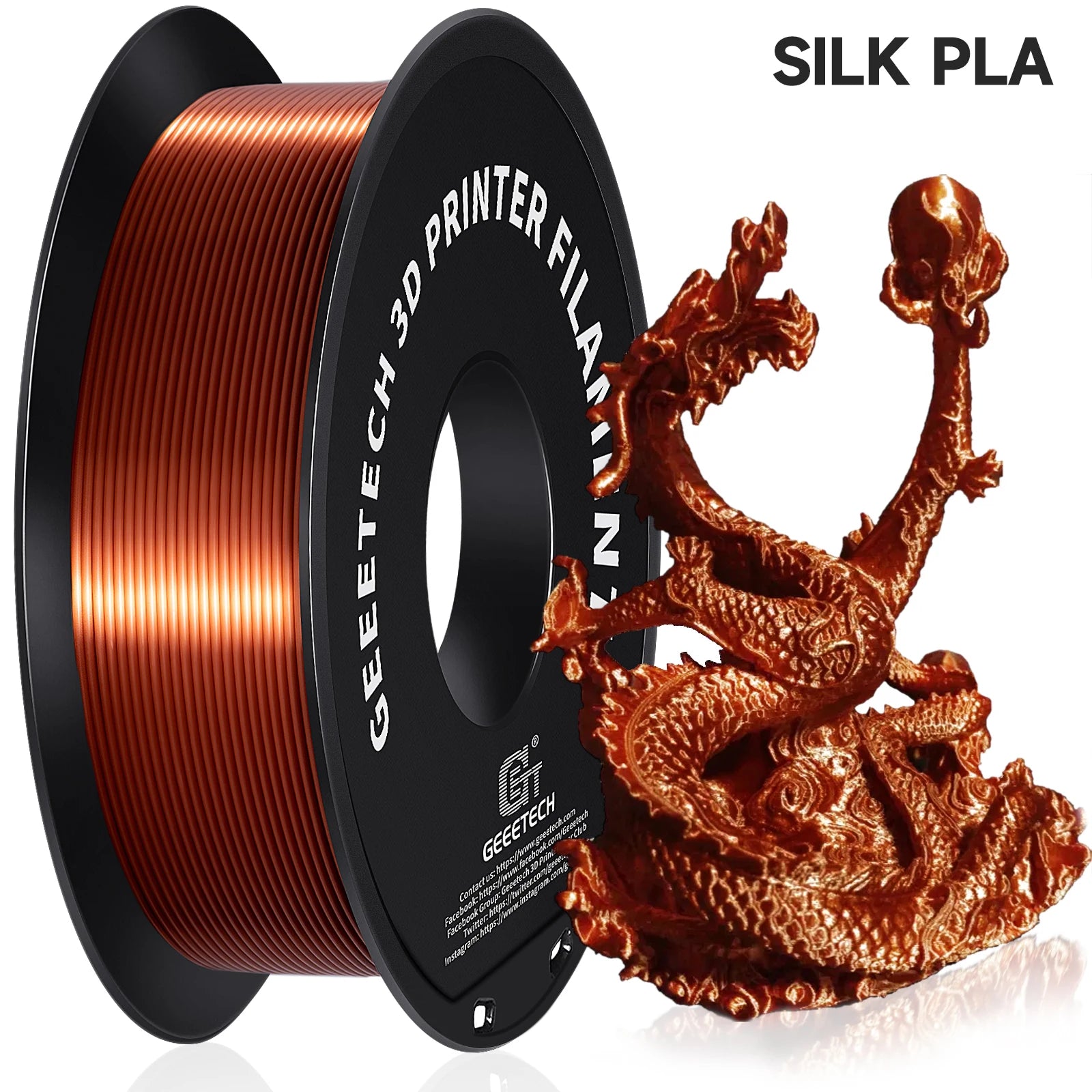 GEEETECH Silk PLA 3d Filament Wire 1kg 1.75mm