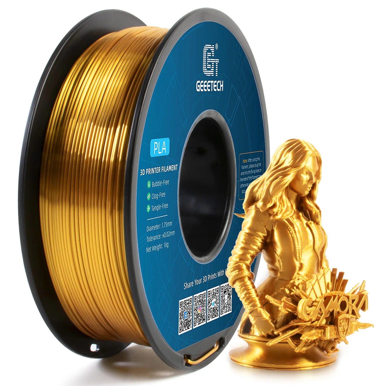 GEEETECH Silk PLA 3d Filament Wire 1kg 1.75mm