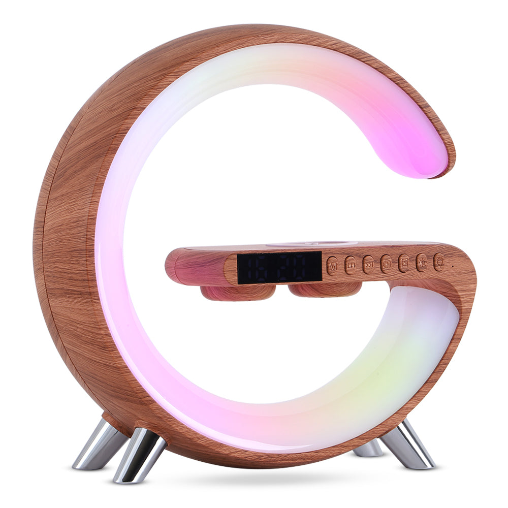 New Intelligent G Shaped LED Lamp Bluetooth Speaker Wireless Charger Atmosphere Lamp App Control For Bedroom Home Decor.