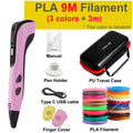 New 3D Pen 3D Printing Pen for Children 1.75mm PLA Filament DIY Drawing Birthday Christmas Gifts for Kids with Travel Case.