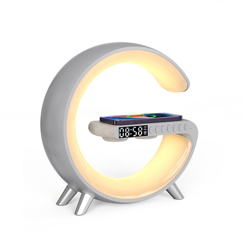 New Intelligent G Shaped LED Lamp Bluetooth Speaker Wireless Charger Atmosphere Lamp App Control For Bedroom Home Decor.