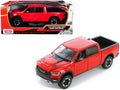 2019 RAM 1500 Rebel Crew Cab Pickup Truck Red 1/24 Diecast Model Car by Motormax.
