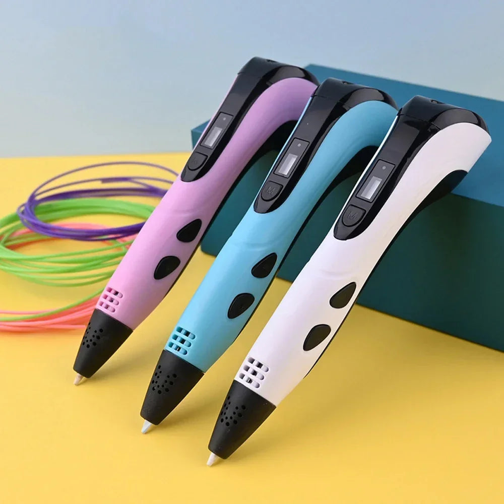 New 3D Pen 3D Printing Pen for Children 1.75mm PLA Filament DIY Drawing Birthday Christmas Gifts for Kids with Travel Case.