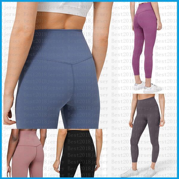 Color: Blue -Yoga Outfits Solid Color Women yoga pants High Waist Sports Gym Wear Leggings.