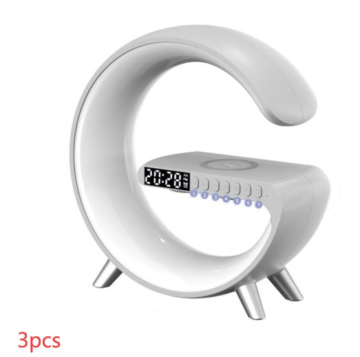 New Intelligent G Shaped LED Lamp Bluetooth Speaker Wireless Charger Atmosphere Lamp App Control For Bedroom Home Decor.