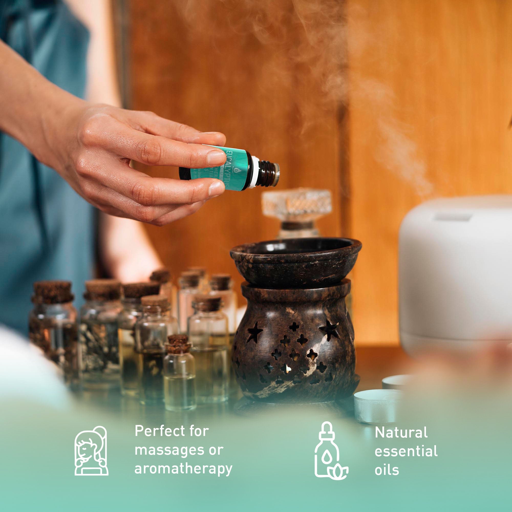 3 Pack Aromatherapy Essential oils (Lavender, Eucalyptus, Frankincense).