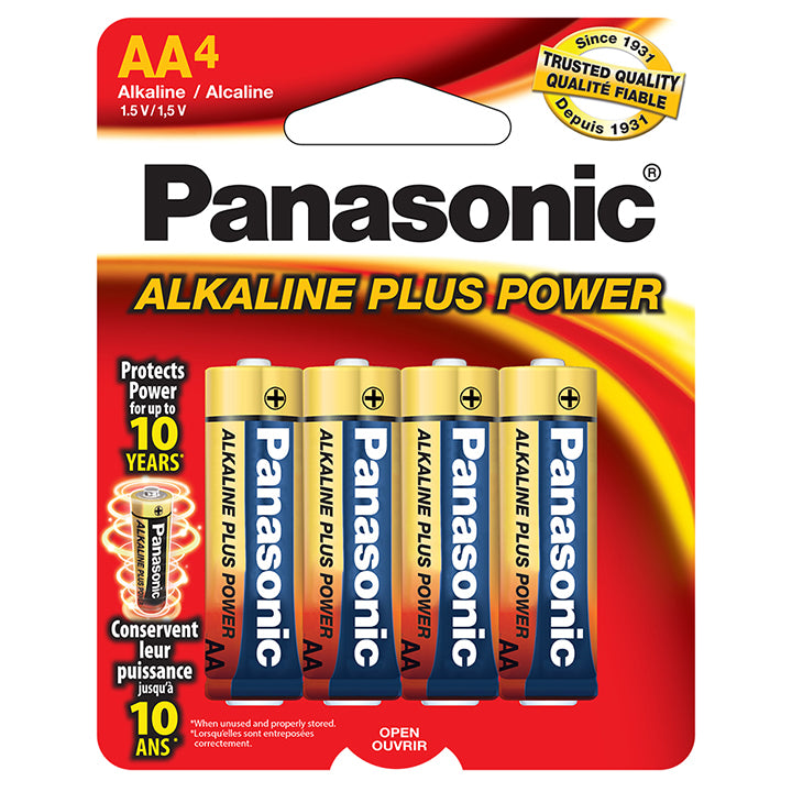 Panasonic Alkaline Size "AA" Plus Power (4-Pack).