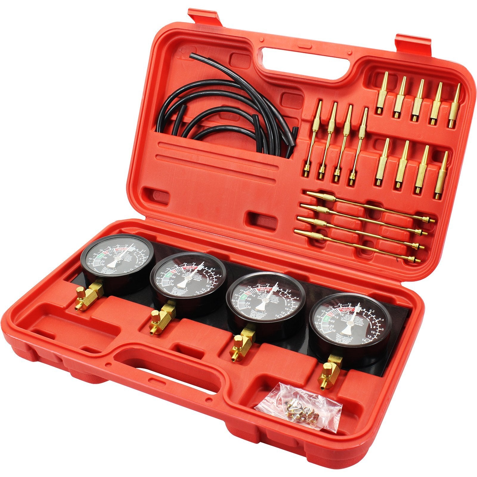 Bestauto Fuel Vacuum Carburetor Synchronize Tool Kit Fuel Vacuum Carburetor Synchronizer carb sync Gauge Set with Rubber Hose.