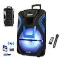 beFree Sound 15 Inch Rechargeable Bluetooth Portable Party PA Speaker System With SD/FM/USB Inputs.