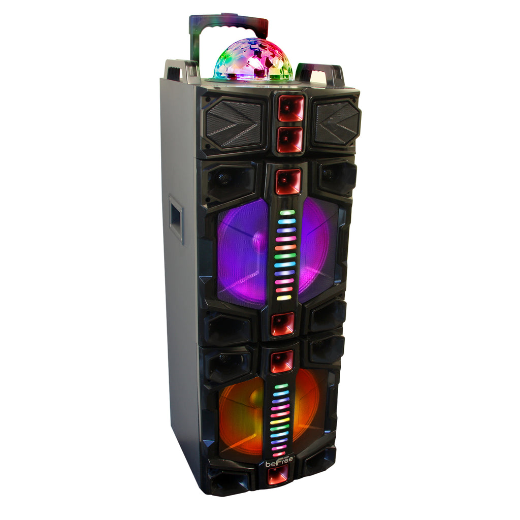 beFree Sound Dual 12 Inch Subwoofer Portable Bluetooth Party Speaker.