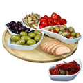 Elama Signature Modern 13.5 Inch 7pc Lazy Susan Appetizer and Condiment Server.