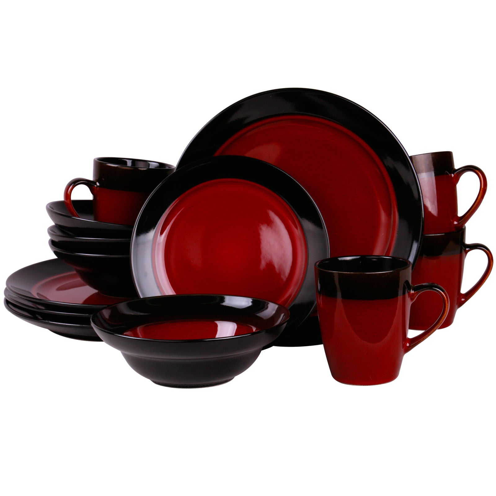 Elamas Tanizia 16 Piece High Gloss Dinnerware Set.