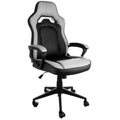 Elama High Back Adjustable Faux Leather Office Chair in Gray and Black.