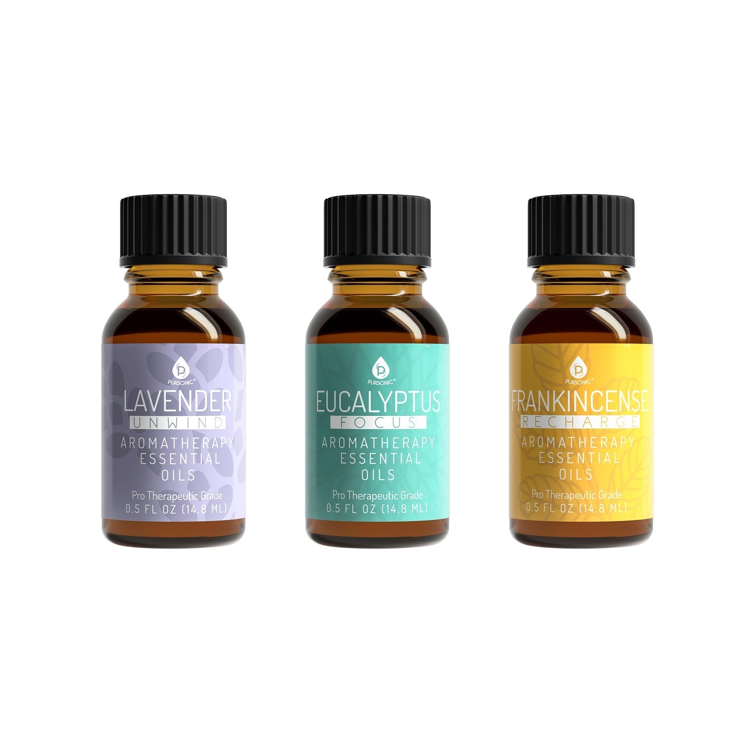 3 Pack Aromatherapy Essential oils (Lavender, Eucalyptus, Frankincense).