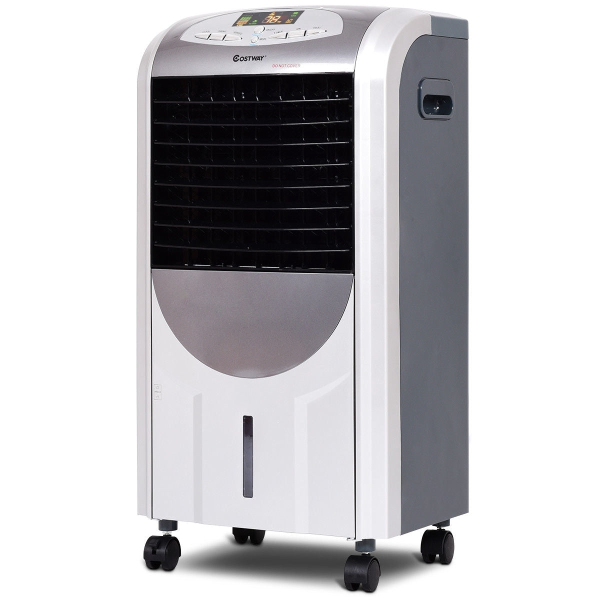 Portable Air Cooler Fan with Heater and Humidifier Function - Color: Gray.