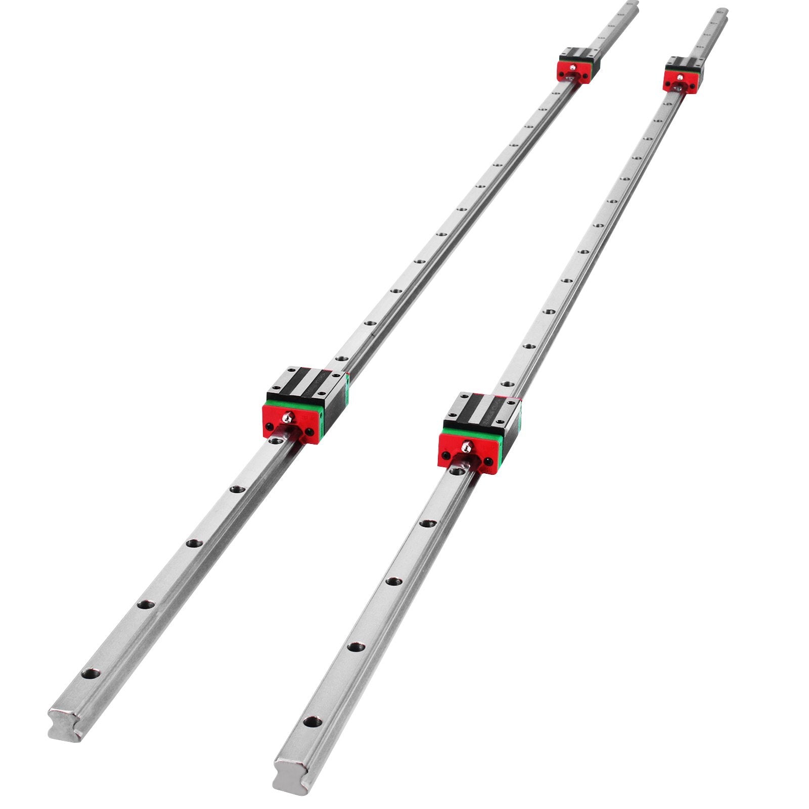 Linear Rail HSR15-1500mm? 2pcs Linear Guideway Rail?4X Square Type Carriage Bearing Blocks?Linear Rail Support for 15mm Slotted Bearings.