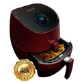 MegaChef 3.5 Quart Airfryer And Multicooker With 7 Pre-Programmed Settings in Burgundy.