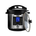 MegaChef 6 Quart Stainless Steel Electric Digital Pressure Cooker with Lid.