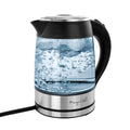 MegaChef 1.8Lt. Glass Body and Stainless Steel Electric Tea Kettle.