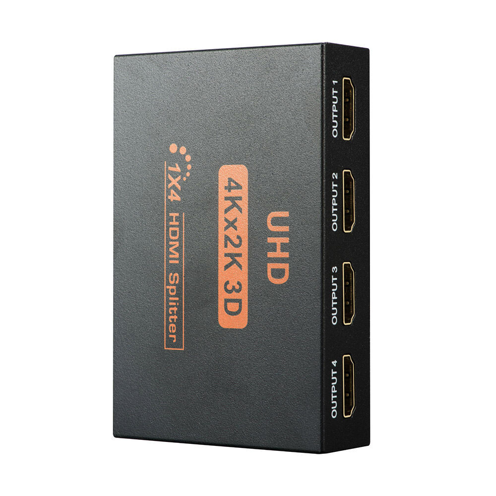 Ultra HD 4K 4 Port HDMI Splitter 1x4 Repeater Amplifier 1080P 3D Hub 1 In 4 Out AU plug.