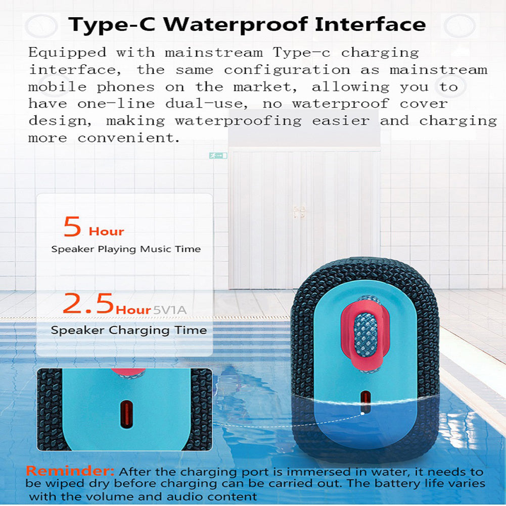 Wireless Bluetooth Speaker Bric 3rd Generation Audio Waterproof Outdoor Sound Rechargeable Battery Blue.