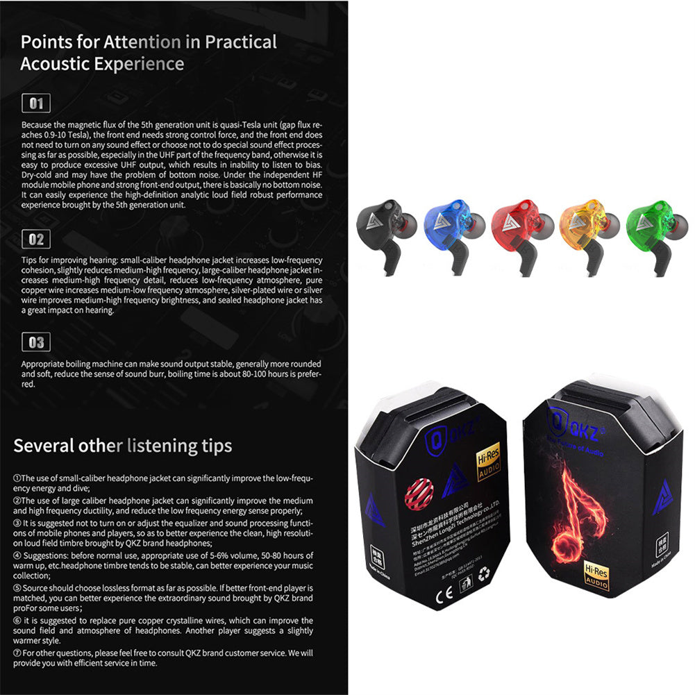 Hi-fi Sports Headphones 3.5mm In-ear Earphone Qkz Ak6 Copper Driver Black.