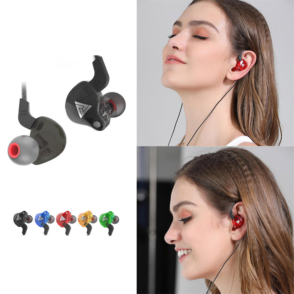 Hi-fi Sports Headphones 3.5mm In-ear Earphone Qkz Ak6 Copper Driver Black.