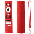 Silicone Case Compatible For Hisense ERF3V90H 100L5G-DLT100B Tv Remote Dust-proof Cover Sleeve With Lanyard red.