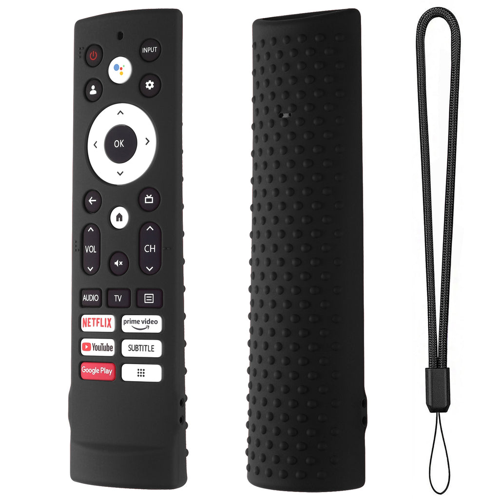 Silicone Case Compatible For Hisense ERF3V90H 100L5G-DLT100B Tv Remote Dust-proof Cover Sleeve With Lanyard red.