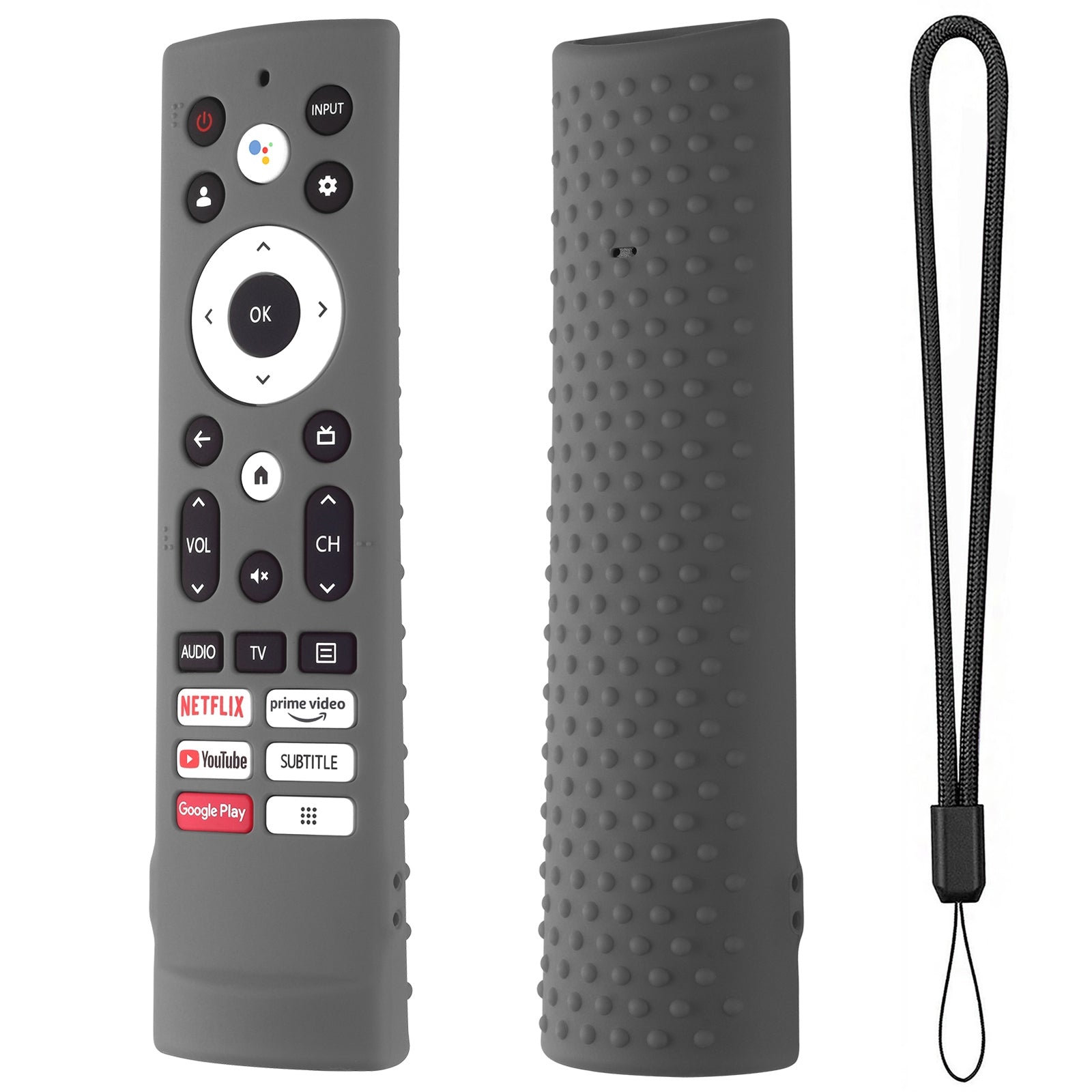 Silicone Case Compatible For Hisense ERF3V90H 100L5G-DLT100B Tv Remote Dust-proof Cover Sleeve With Lanyard red.