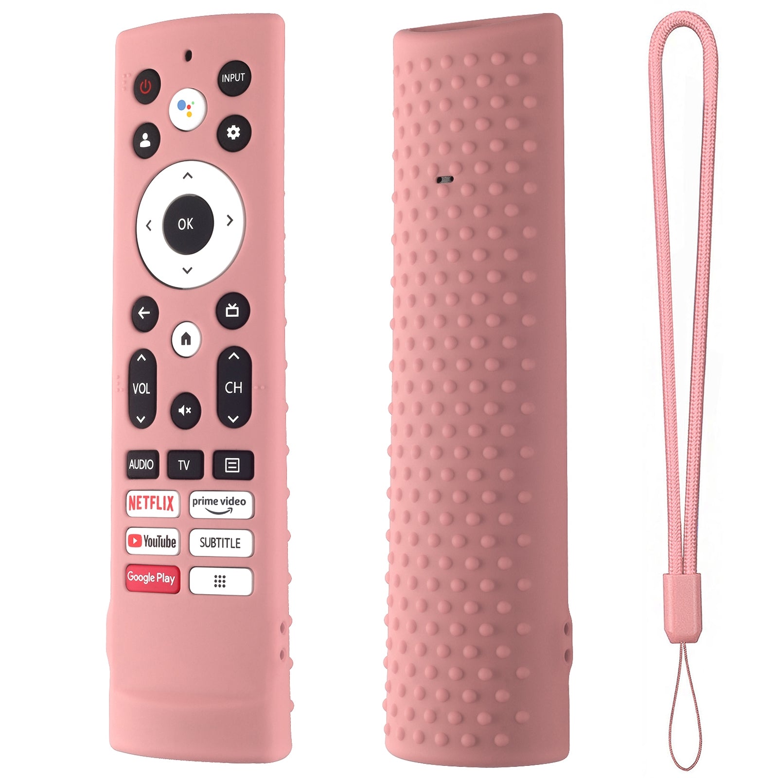 Silicone Case Compatible For Hisense ERF3V90H 100L5G-DLT100B Tv Remote Dust-proof Cover Sleeve With Lanyard red.
