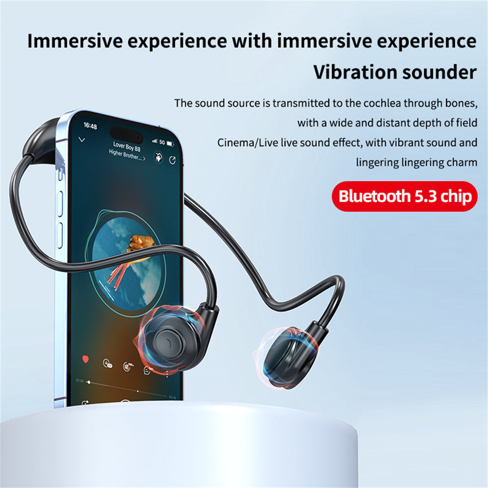 M2 Bone Conduction Headphones Sports Wireless Earphones With Built-in Mic For Running Cycling Hiking Driving black.