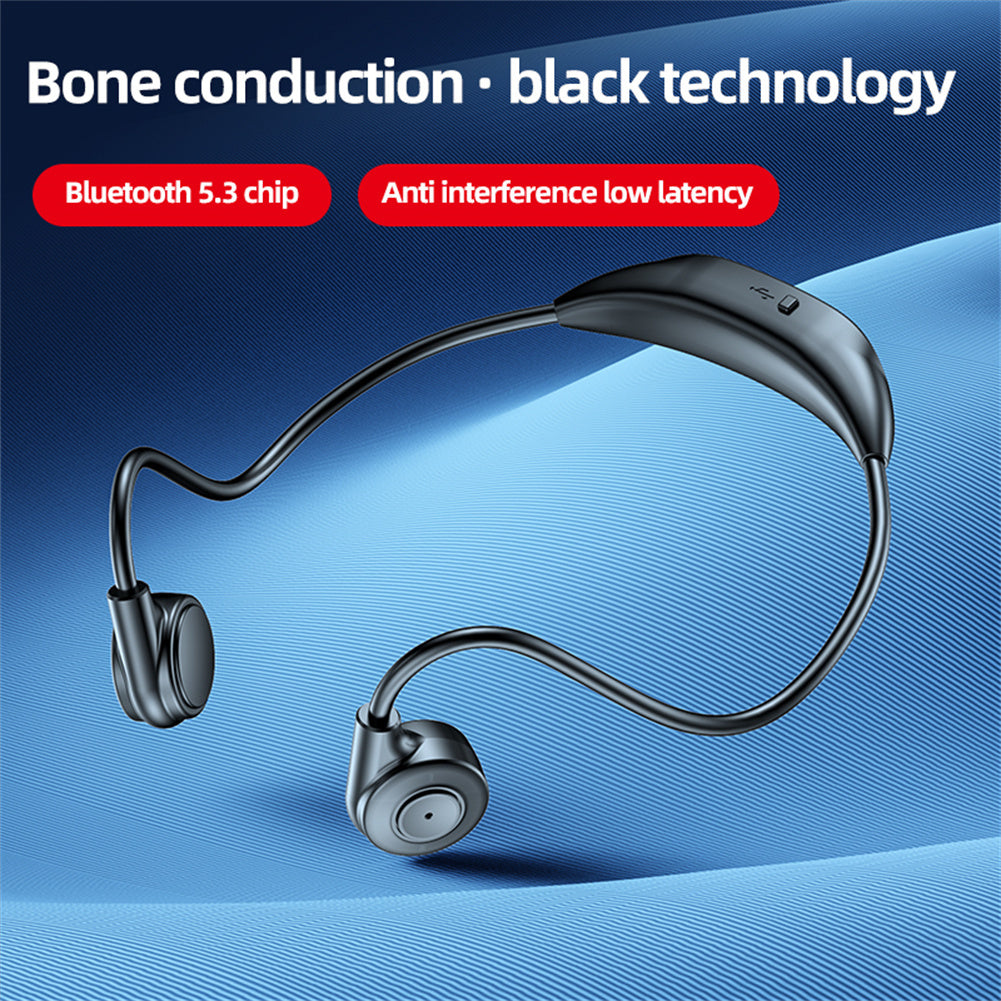 M2 Bone Conduction Headphones Sports Wireless Earphones With Built-in Mic For Running Cycling Hiking Driving black.