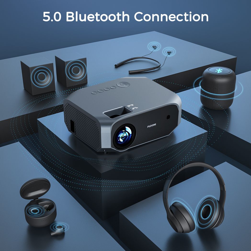 Projector with 5G WiFi and Bluetooth, 10000L Native 1080P Portable Outdoor Video Projector 4K Supported, Home Theater Movie Projector with Screen for Phone/PC/TV Stick/PS5(FBA???,?????).