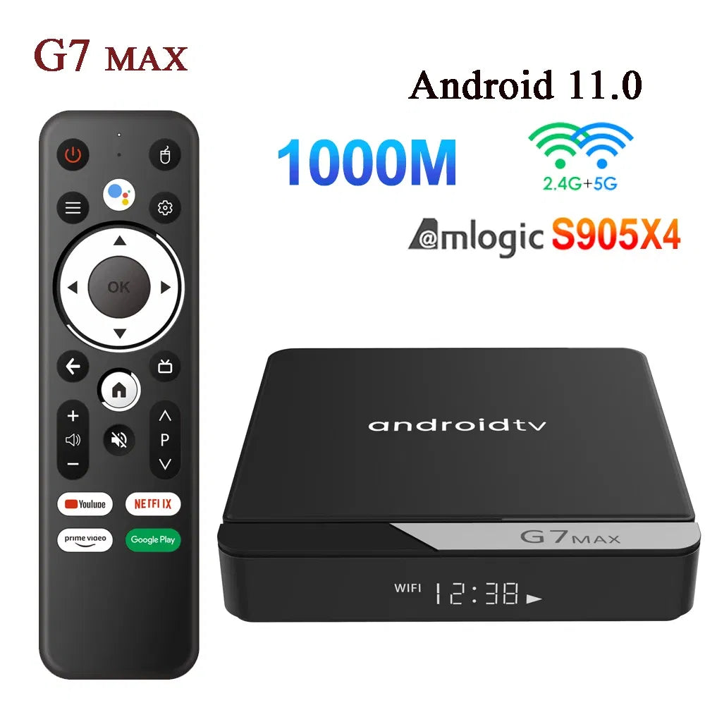 Color: pink, G7 Max Smart TV Box Android 11 S905X4 4GB 64GB 1000M AV1 4K HD 2.4GHz/5GHz Dual Wifi USB3.0 Set Top Box Media Player 4GB 32GB.