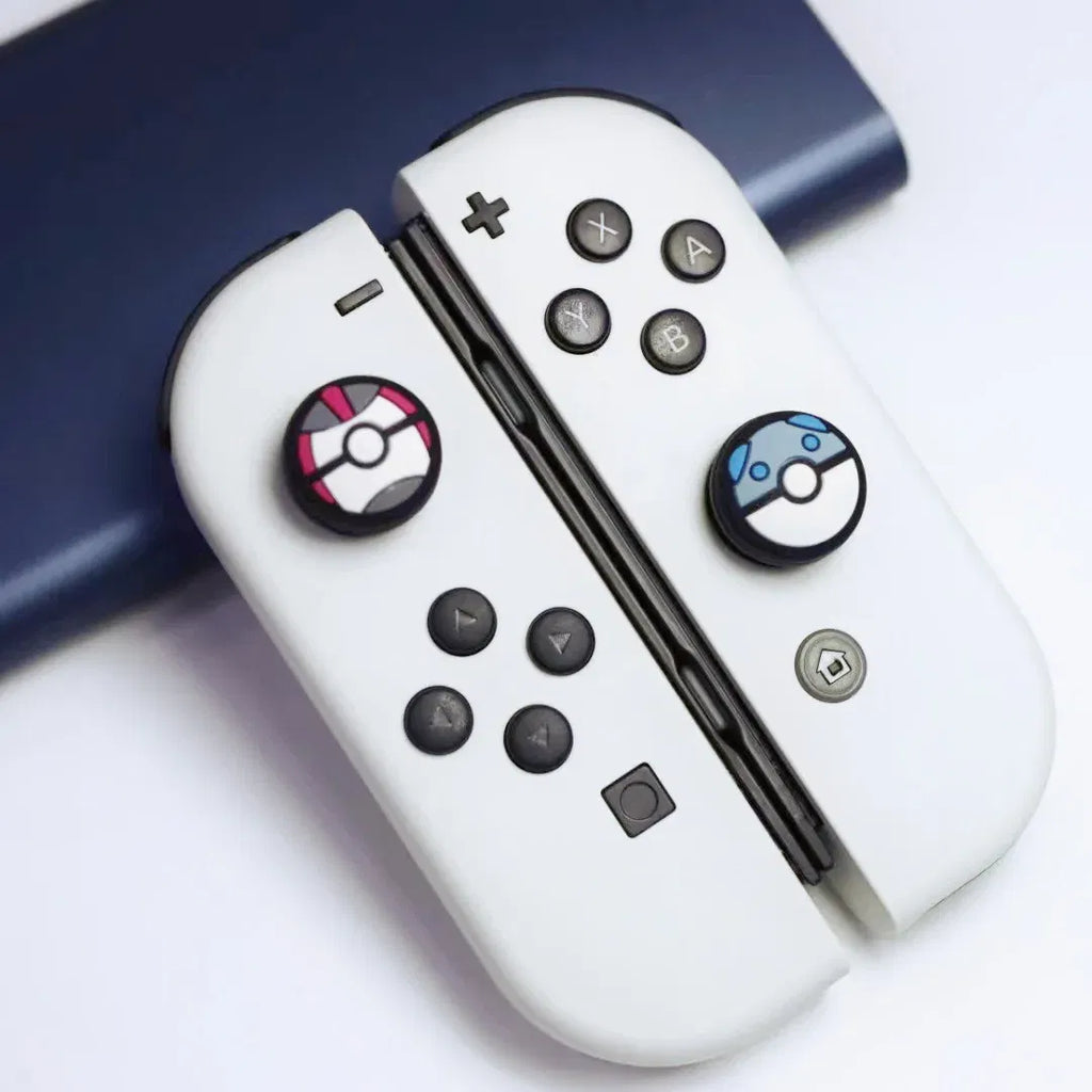 Color: Blue - 8pcs Cartoon Silicone Analog Thumb Grip Caps Compatible with Nintendo Switch OLED/Switch Lite/Switch Joystick Protective Cover.
