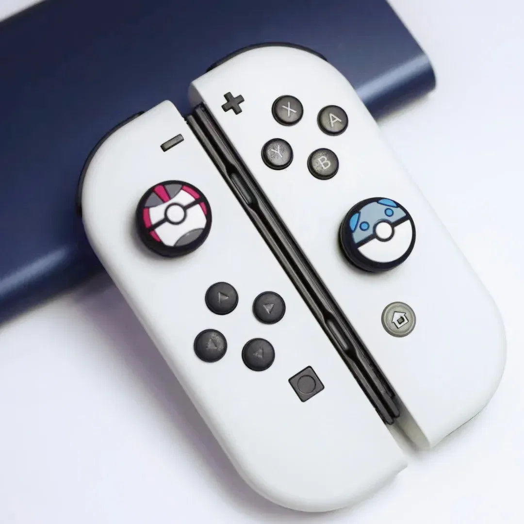 Color: Blue - 8pcs Cartoon Silicone Analog Thumb Grip Caps Compatible with Nintendo Switch OLED/Switch Lite/Switch Joystick Protective Cover.
