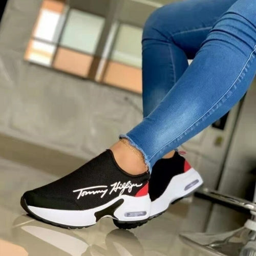 Casual Breathable Wedges Ladies Walking Sneakers Flat Women Shoes.