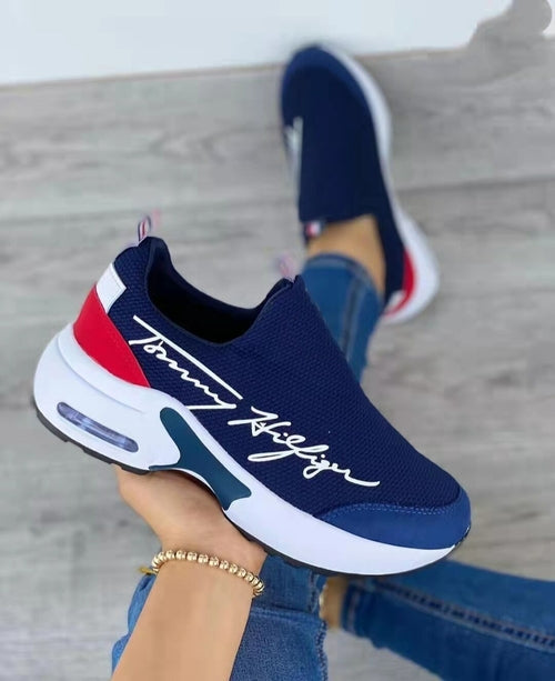 Casual Breathable Wedges Ladies Walking Sneakers Flat Women Shoes.